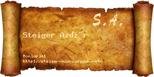 Steiger Azár névjegykártya